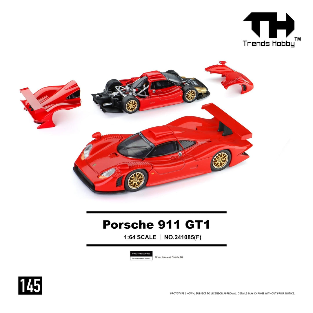 *Pre-Order* Trends Hobby - Porsche 911 GT1 1998 - Red - Top CollectiblesDiecastTrends Hobby