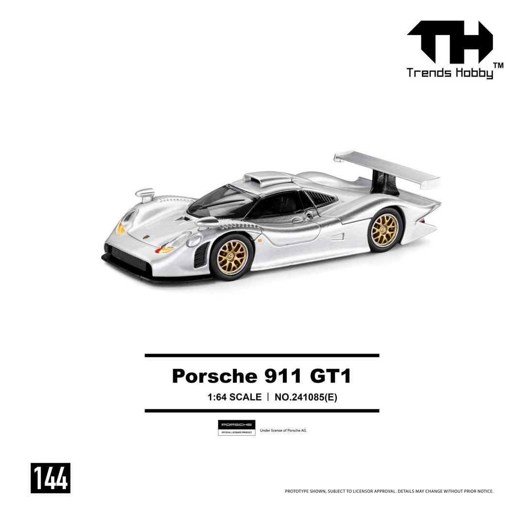 *Pre-Order* Trends Hobby - Porsche 911 GT1 1998 - Sliver - Top CollectiblesDiecastTrends Hobby