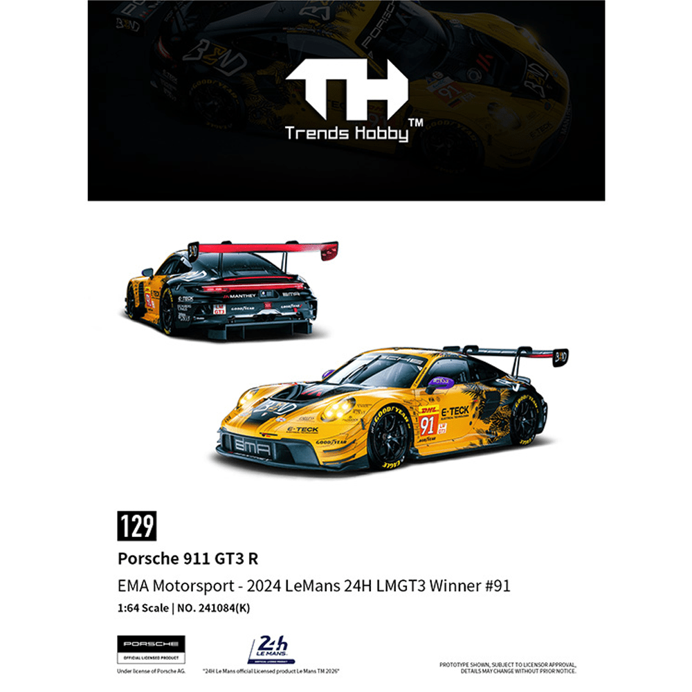 *Pre - Order* Trends Hobby - Porsche 911 GT3 R – EMA Motorsport – LeMans 24H 2024 91 - Top CollectiblesDiecastTrends Hobby