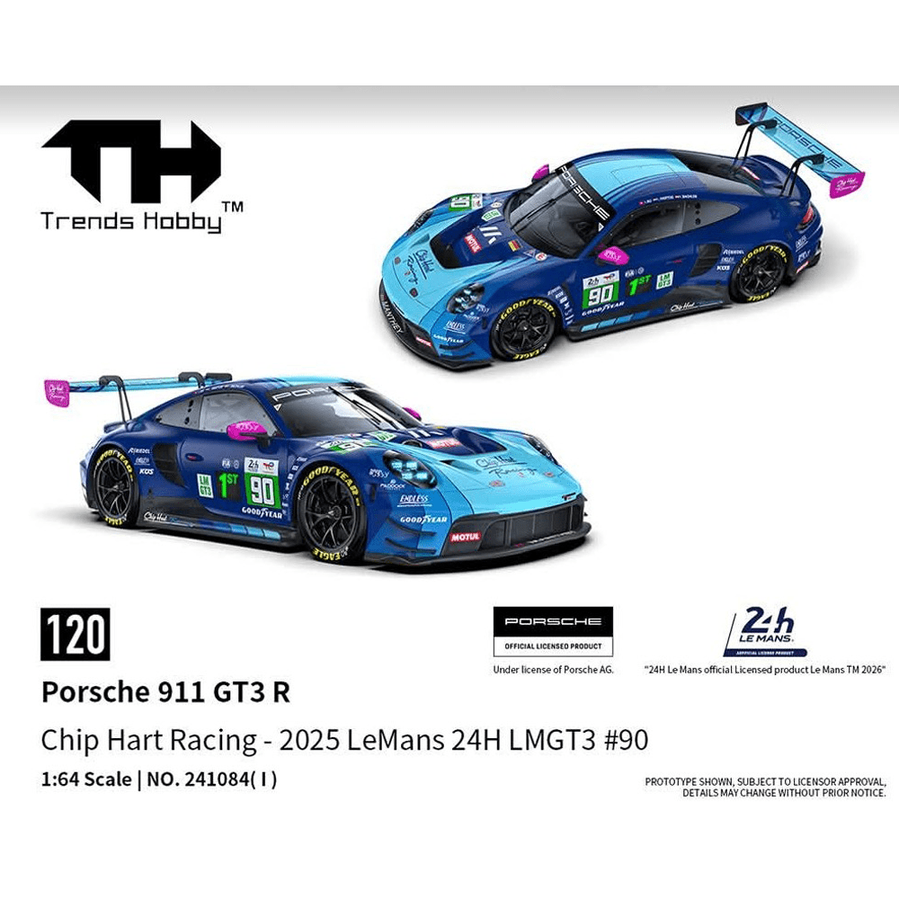 *Pre - Order* Trends Hobby - Porsche 911 GT3 R - LeMans 24H 2025 90 - Top CollectiblesDiecastTrends Hobby