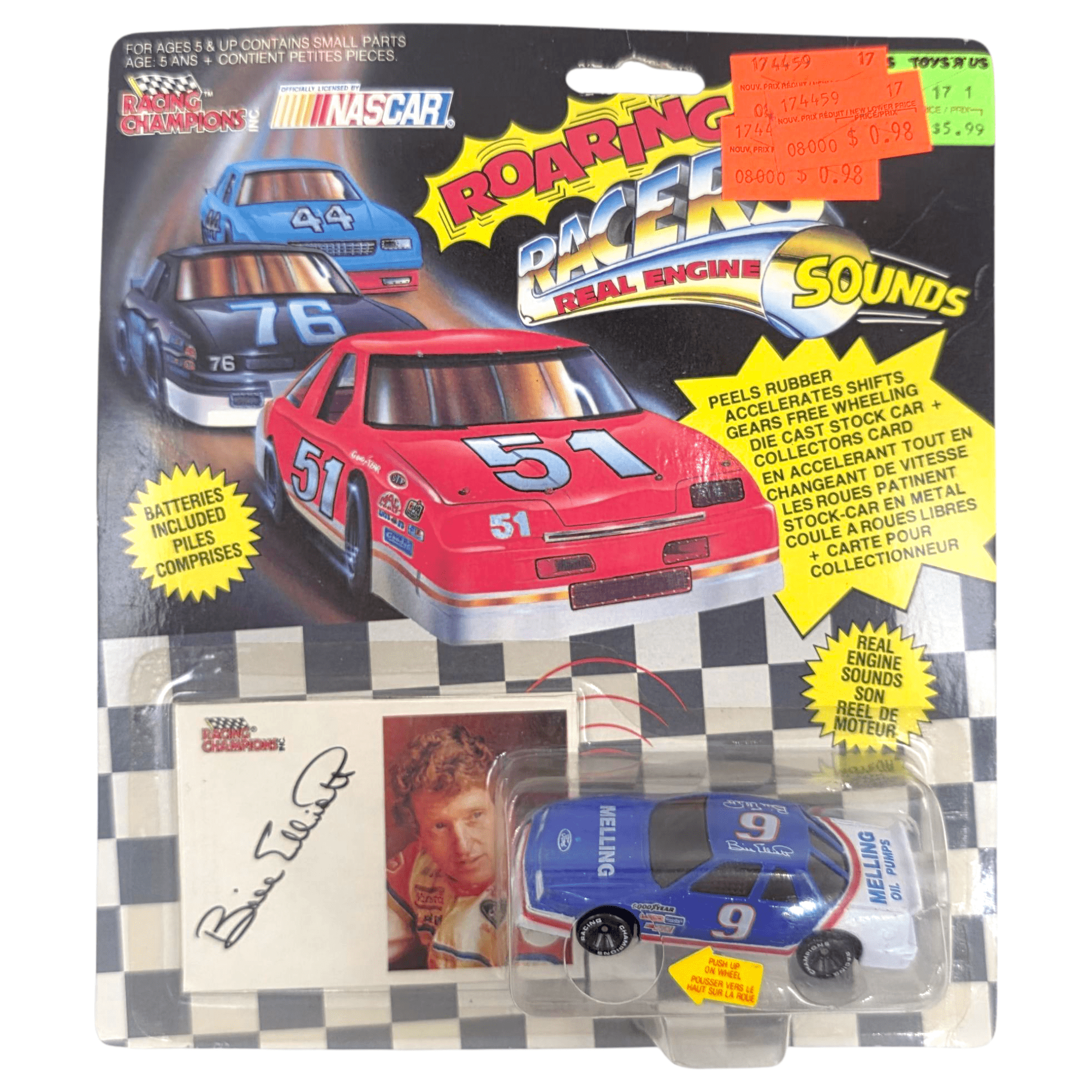 Racing Champions - Bill Elliott Stock Car - 1991 Roaring Racers Sounds ...