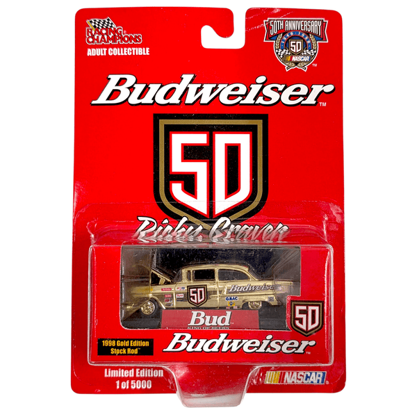Racing Champions - Budweiser Chevrolet Bel Air Stock Car - 1998 Gold Edition Stock Rods Series - Top CollectiblesDiecastRacing Champions