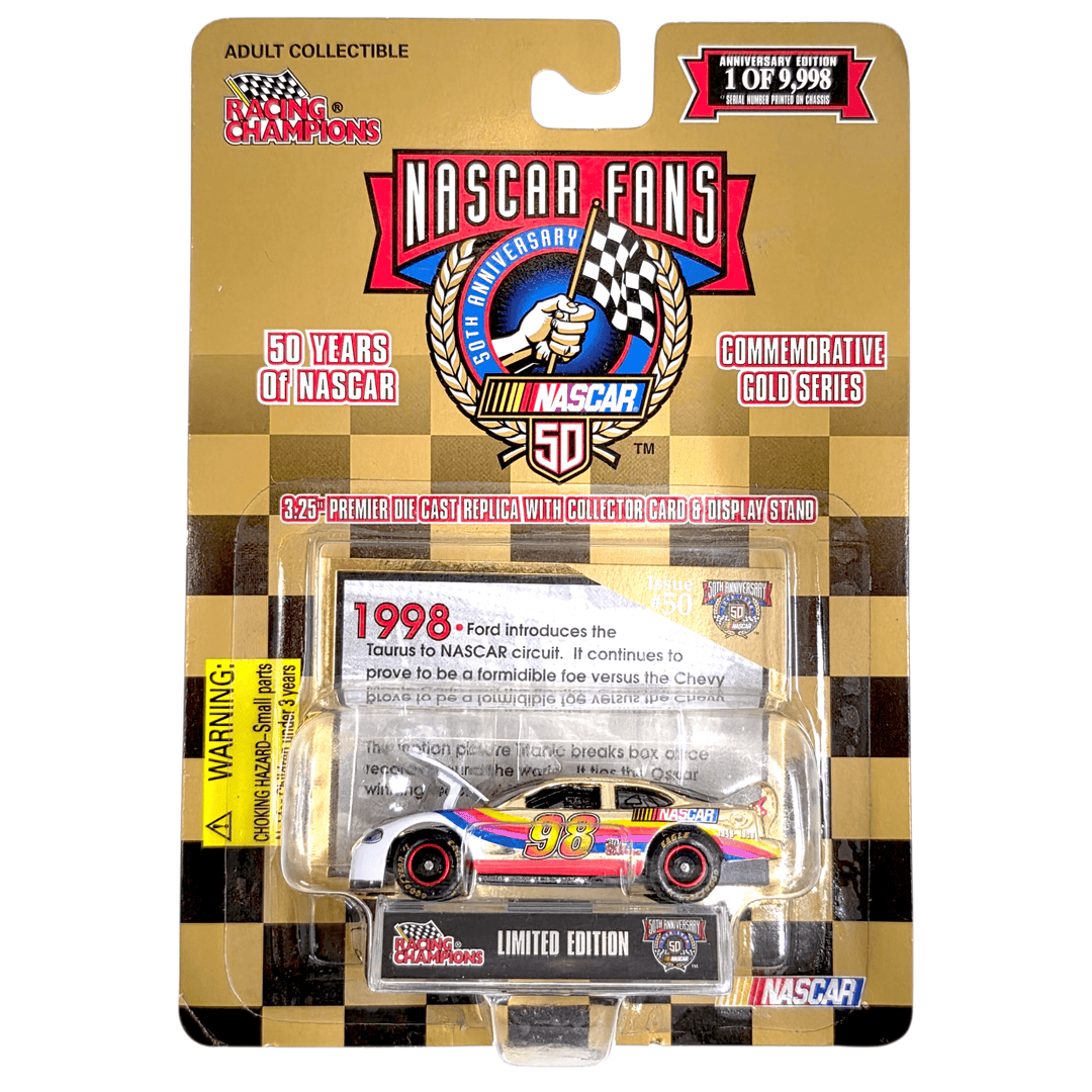 Racing Champions - Ford Taurus Stock Car - 1998 50 Years of Nascar Commemorative Gold Series - Top CollectiblesDiecastRacing Champions