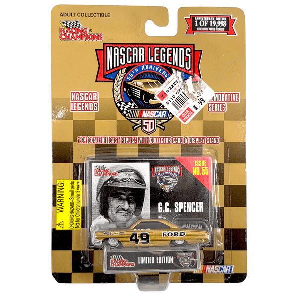Racing Champions - G.C. Spencer 1964 Ford Galaxie Stock Car - 1998 Nascar Legends Series - Top CollectiblesDiecastRacing Champions