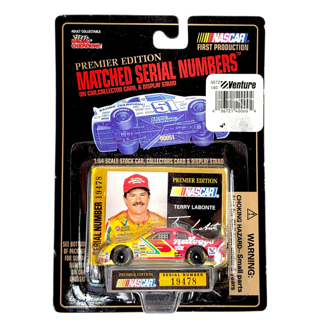 Racing Champions - Terry Labonte Chevrolet Monte Carlo Stock Car - 1995 Premier Edition Matched Serial Numbers Series - Top CollectiblesDiecastRacing Champions