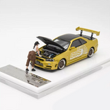 Time Micro - Nissan Skyline GT-R (R34) Z-Tune "BBS" - Gold w/ Figure