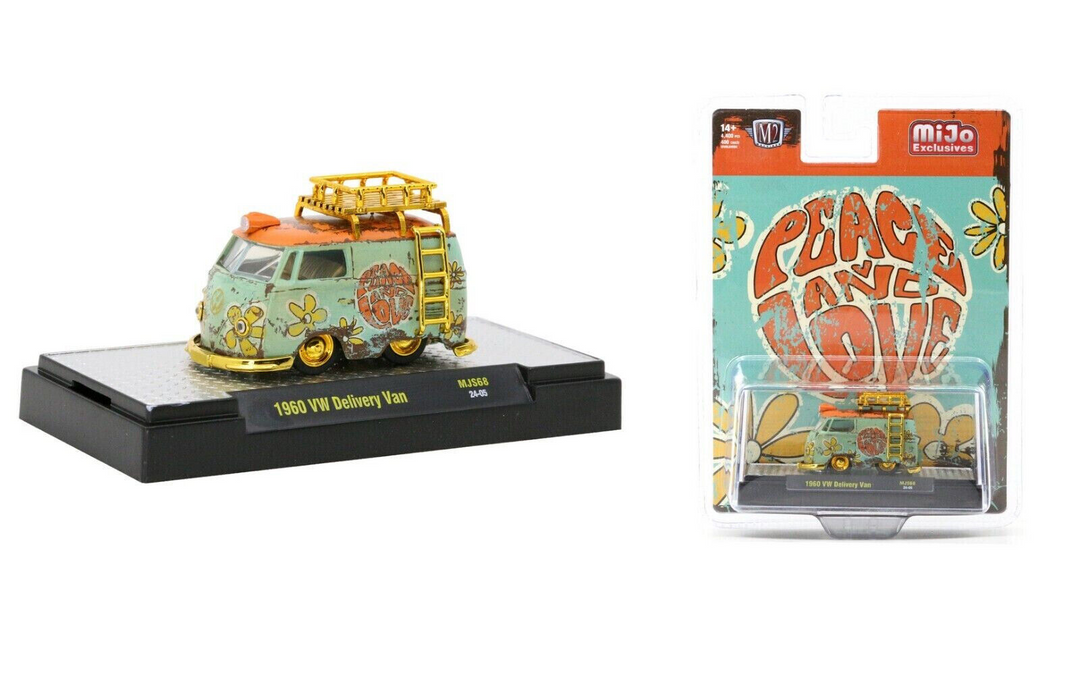 M2 Machines - 1960 Volkswagen Delivery Peace &amp; Love Weathered - 2024 *Chase*