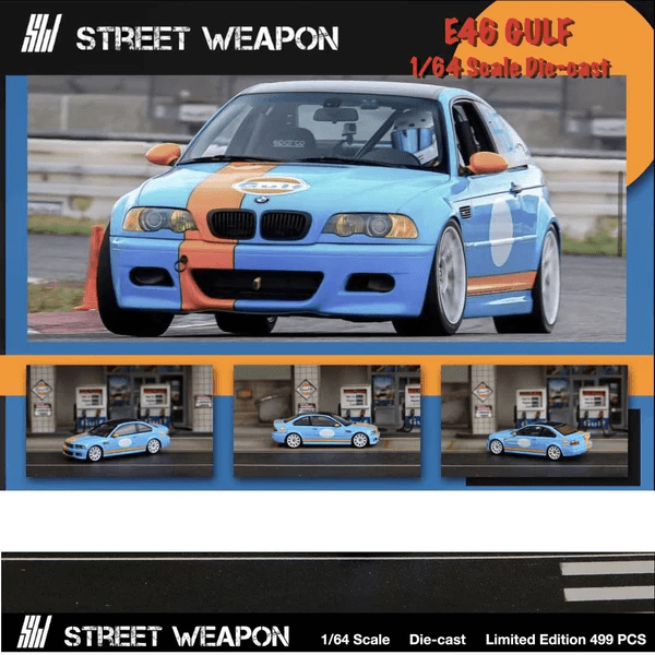 Street Warrior x Ghost Player - BMW M3 (E46) "Gulf" - High Rev Series - Top CollectiblesDiecastStance Hunters