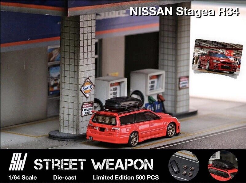 Street Weapon - Nissan Stagea R34 with Roof Box - Top CollectiblesDiecastStreet Weapon