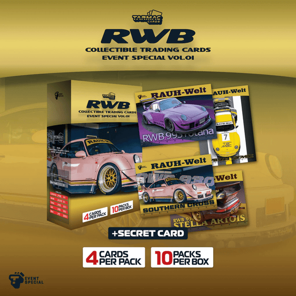 Tarmac Cards - RWB Event Special Edition Collectible Trading Cards Vol. 01 – Limited Edition - Booster Box (10 Packs) - Top CollectiblesDiecastTarmac Works