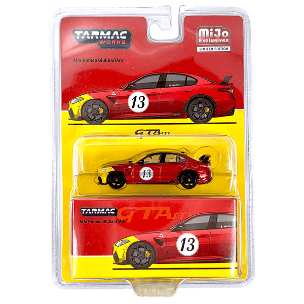 Tarmac Works - Alfa Romeo Giulia GTAm – Red Yellow - Top CollectiblesDiecastTarmac Works