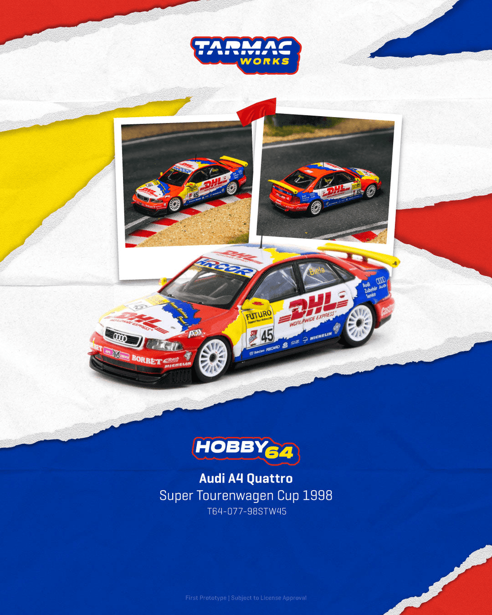 Tarmac Works - Audi A4 Quattro Super Tourenwagen Cup 1998 - Hobby64 Series - Top CollectiblesDiecastTarmac Works