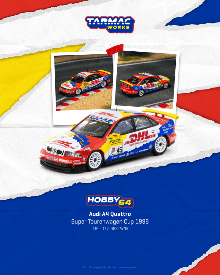 Tarmac Works - Audi A4 Quattro Super Tourenwagen Cup 1998 - Hobby64 Series - Top CollectiblesDiecastTarmac Works