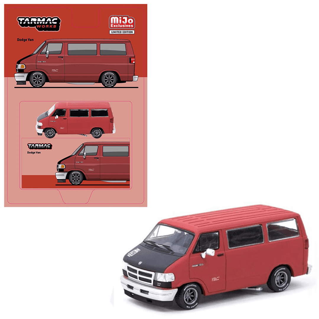 Tarmac Works - Dodge Van - Red - Top CollectiblesDiecastTarmac Works