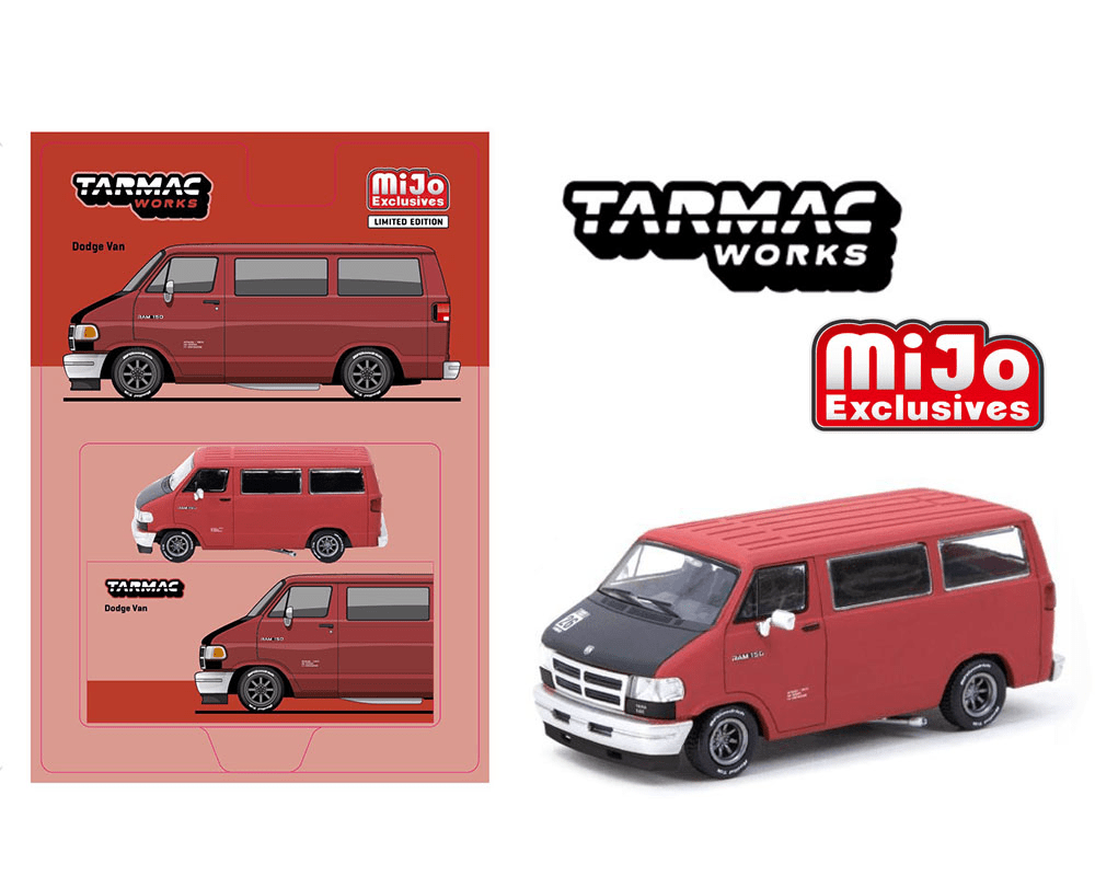 Tarmac Works - Dodge Van - Red - Top CollectiblesDiecastTarmac Works