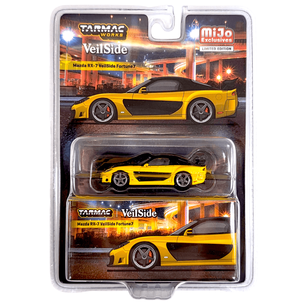 Tarmac Works - Mazda RX - 7 VeilSide Fortune7 - Yellow - Top CollectiblesDiecastTarmac Works