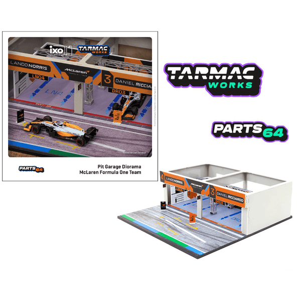 Tarmac Works - McLaren F1 Team Pit Garage Diorama - 2023 Parts64 Series - Top CollectiblesDiecastTarmac Works