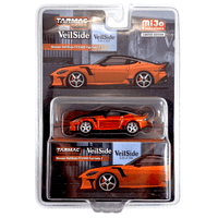 Voiture Miniature Tarmac Works 1/64 - Nissan Fairlady Z VeilSide FFZ400 Orange, Avec Carte, Neuve