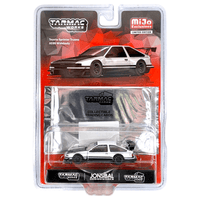 Tarmac Works - Toyota Sprinter Trueno AE86 Widebody by Jon Sibal with Trading Card – White - Top CollectiblesDiecastTarmac Works