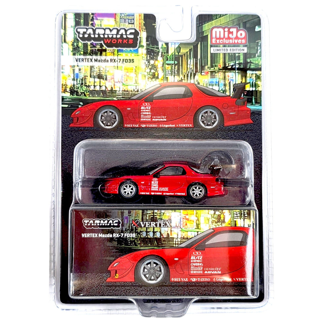 Tarmac Works - VERTEX Mazda RX-7 FD3S – Red - Top CollectiblesDiecastTarmac Works