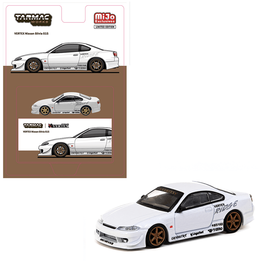 Tarmac Works - Vertex Nissan Silvia S15 – White Lamley Special - Top CollectiblesDiecastTarmac Works