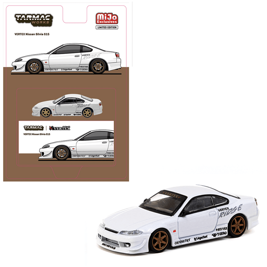 Tarmac Works - Vertex Nissan Silvia S15 – White Lamley Special - Top CollectiblesDiecastTarmac Works