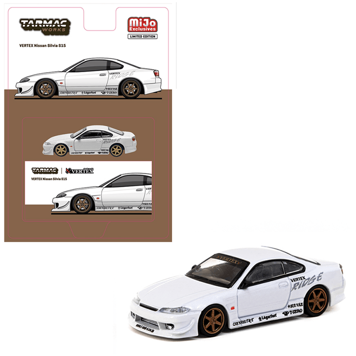 Tarmac Works - Vertex Nissan Silvia S15 – White Lamley Special - Top CollectiblesDiecastTarmac Works