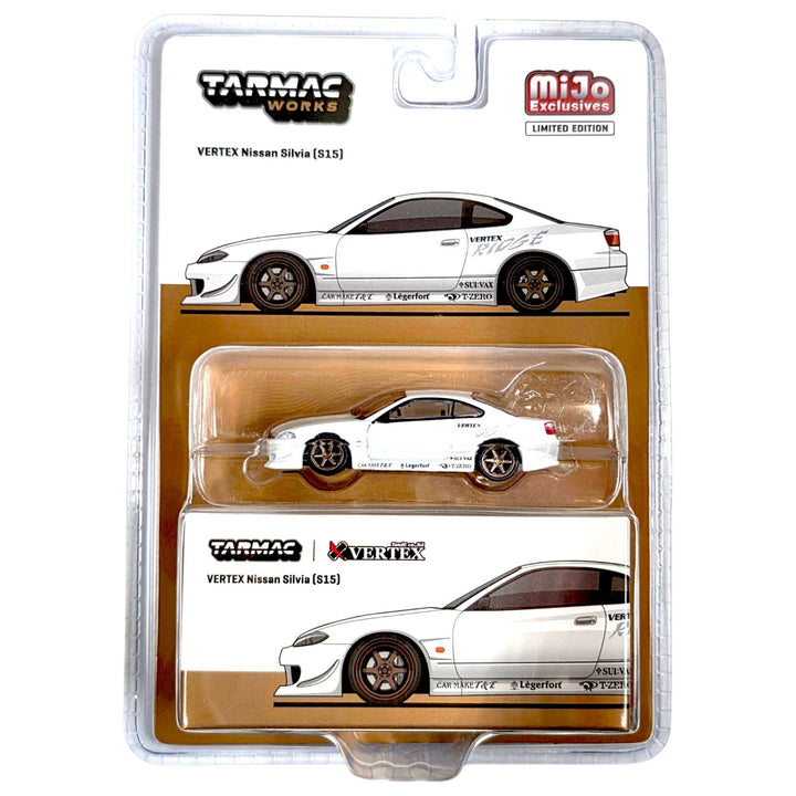 Tarmac Works - Vertex Nissan Silvia S15 – White Lamley Special - Top CollectiblesDiecastTarmac Works