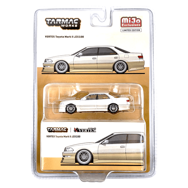 Tarmac Works - VERTEX Toyota Mark II JZX100 – White Metallic – Lamley Special - Top CollectiblesDiecastTarmac Works