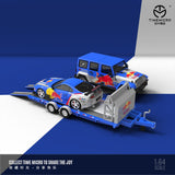 Time Micro - Jeep Wrangler & Toyota Supra A80Z Trailer Set "Red Bull" - Top CollectiblesDiecastTime Micro