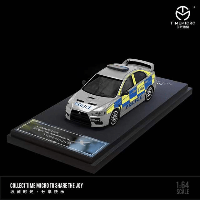 Time Micro - Mitsubishi Lancer Evolution X British Police Car - Top CollectiblesDiecastTime Micro