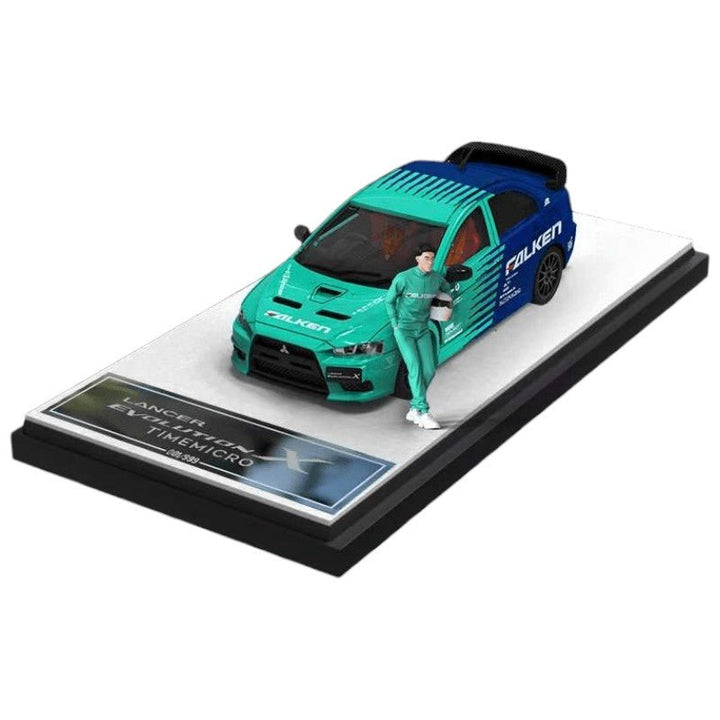 Time Micro - Mitsubishi Lancer Evolution X "Falken" w/ Figure - Top CollectiblesDiecastTime Micro