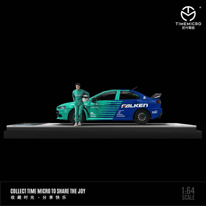 Time Micro - Mitsubishi Lancer Evolution X "Falken" w/ Figure - Top CollectiblesDiecastTime Micro