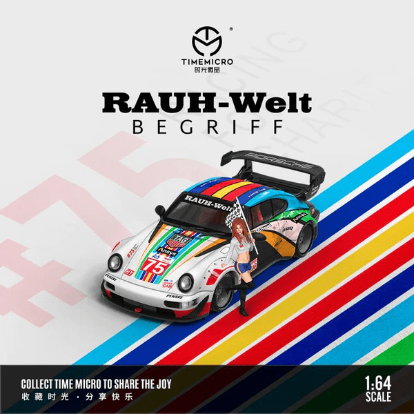 Time Micro - Porsche 911 (964) RWB "Centenial Le Mans Memorial Livery" w/ Figure - Top CollectiblesDiecastTime Micro