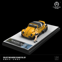 Time Micro - Volkswagen RWB Beetle Targa w/ Figure - Yellow - Top CollectiblesDiecastTime Micro