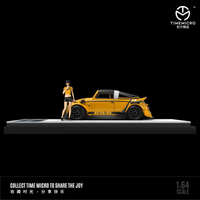 Time Micro - Volkswagen RWB Beetle Targa w/ Figure - Yellow - Top CollectiblesDiecastTime Micro