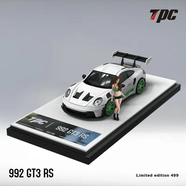 TPC - Porsche 911 GT3 RS - White & Green w/ Figure - Top CollectiblesDiecastTPC