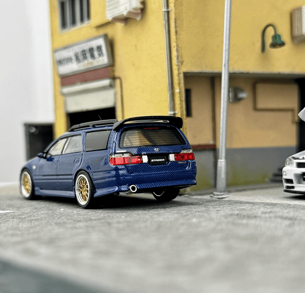 Zoom - Nissan Stagea (R34) Wagon - Carbon Blue - Top CollectiblesDiecastZoom