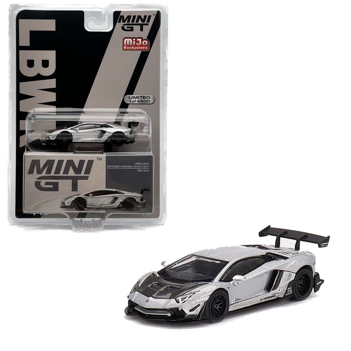 Mini GT - LB Works Lamborghini Aventador Limited Edition - Matt Silver